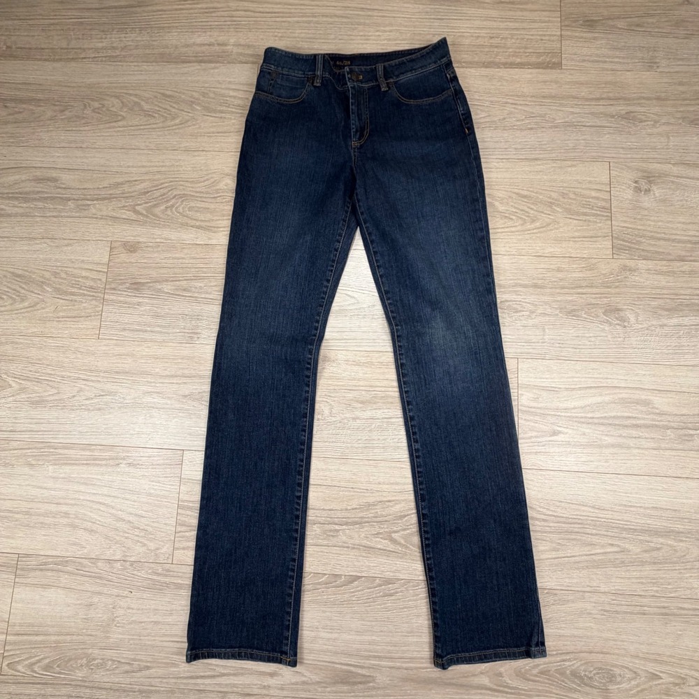 Talbots Heritage‎ Straight Leg Jeans Womens 6L 28 Dark Wash Blue Denim Mid Rise
